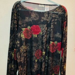 WHITE STAG FLORAL SHIRT WOMEN SOZE XL LONG SLEEVE CLASSIC